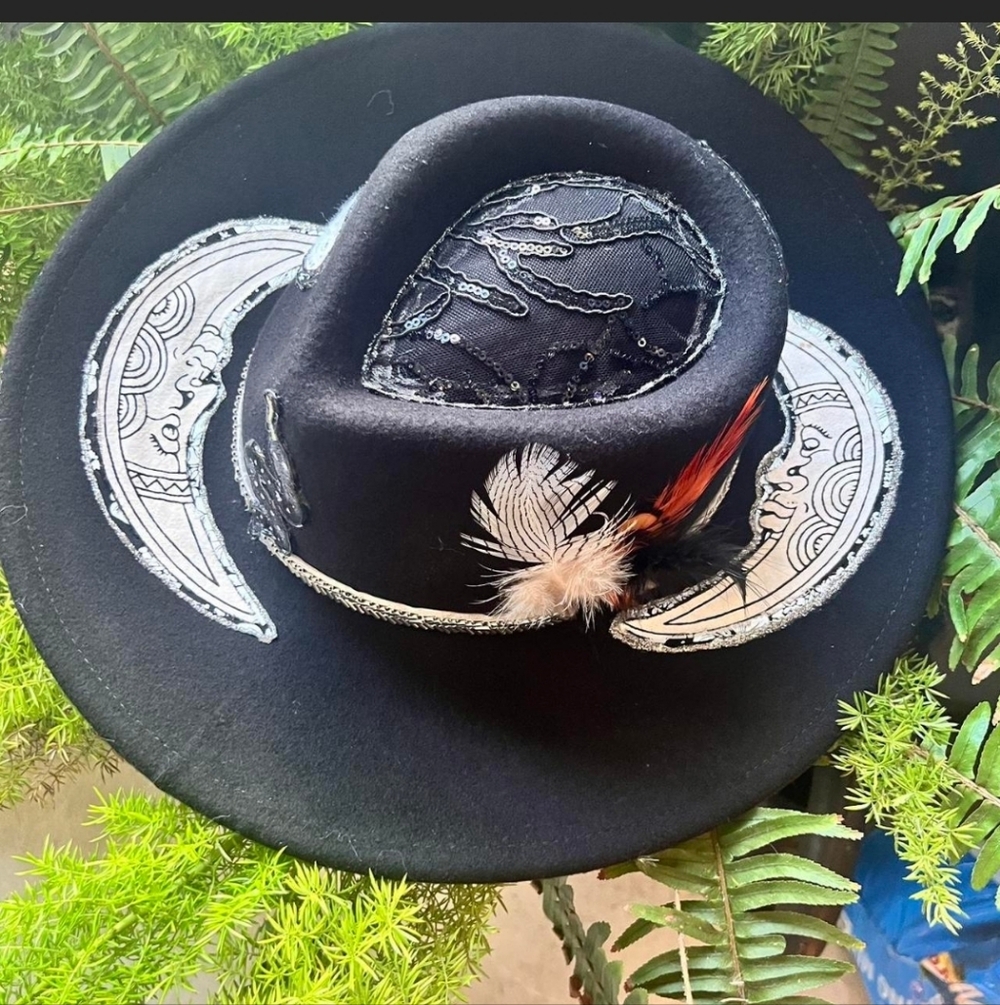 Grateful Alice Wool Cowboy Hat Maera Enchantress Witch Felted Embellished Hat